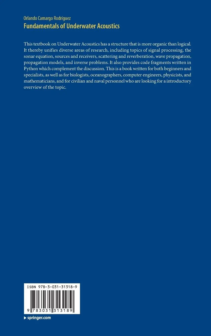 Rückseite: 9783031313189 | Fundamentals of Underwater Acoustics | Orlando Camargo Rodríguez