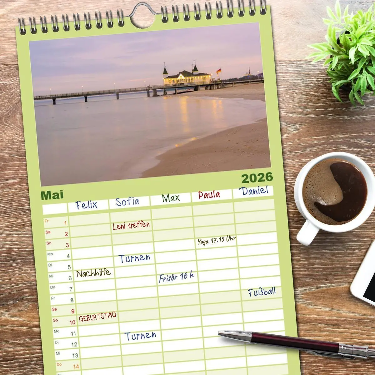 Bild: 9783516513189 | Familienplaner 2026 - Usedom - Deutscher Inseltraum mit 5 Spalten...