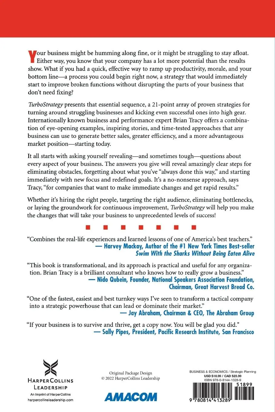 Rückseite: 9780814413289 | Turbostrategy | Brian Tracy | Taschenbuch | Kartoniert / Broschiert