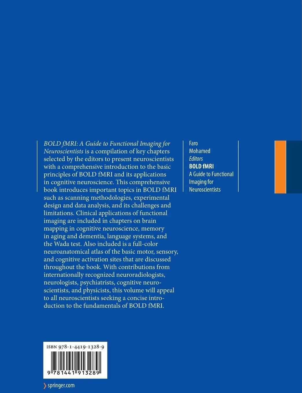 Rückseite: 9781441913289 | BOLD fMRI | A Guide to Functional Imaging for Neuroscientists | Buch