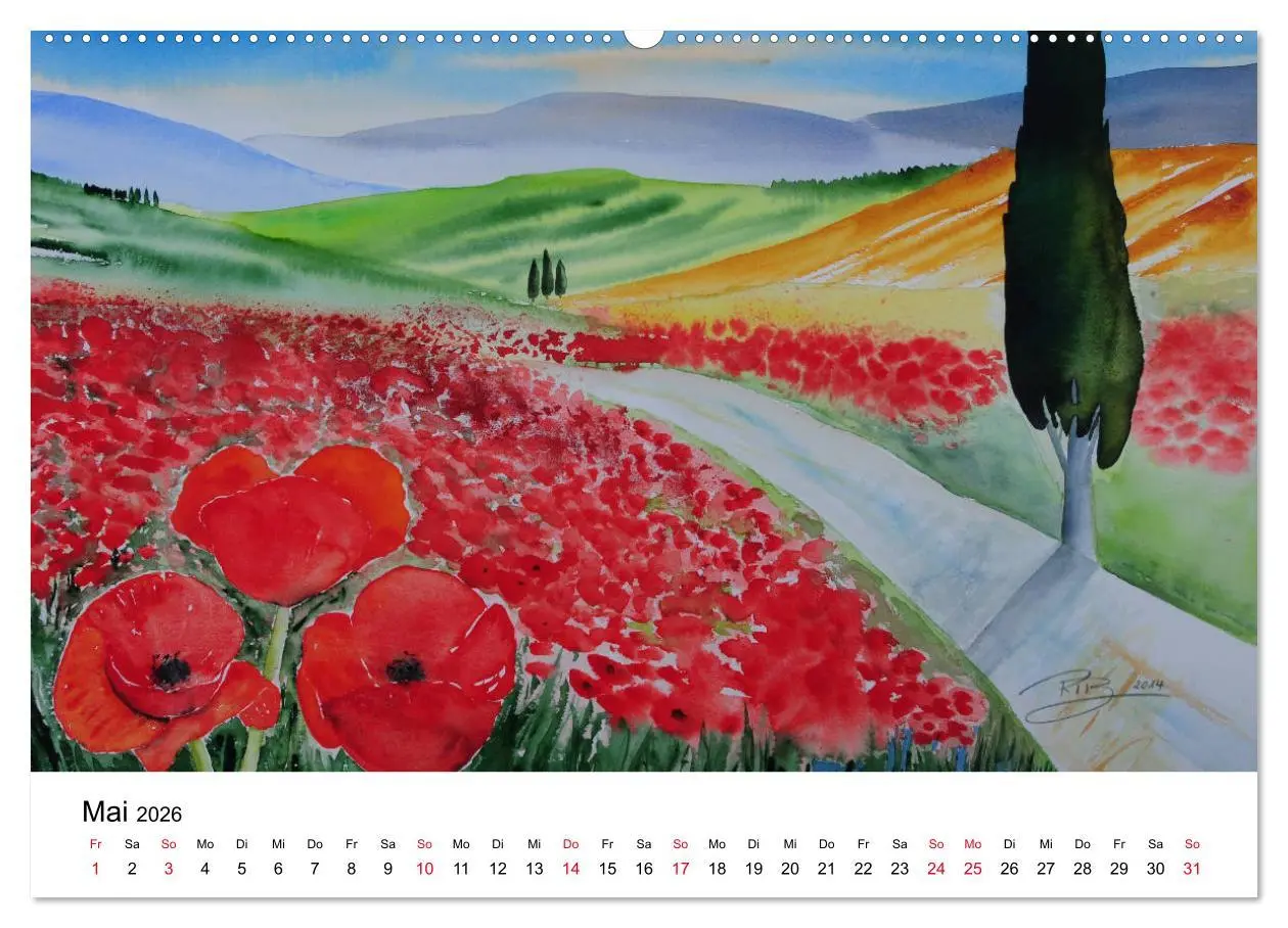 Bild: 9783457893289 | Landschafts-Aquarelle 2026 Roswita Ilona Baumann (Wandkalender 2026...