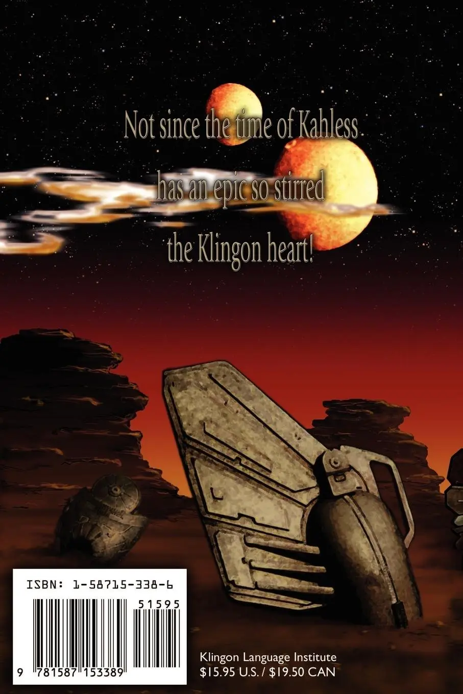 Rückseite: 9781587153389 | ghIlghameS | A Klingon Translation | Roger Cheesbro | Taschenbuch