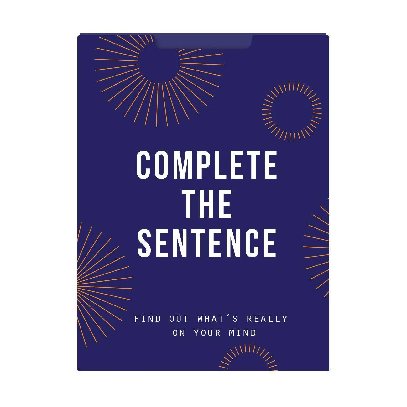 Cover: 9781916753389 | Complete the Sentence | Find out what's really on your mind | Spiel