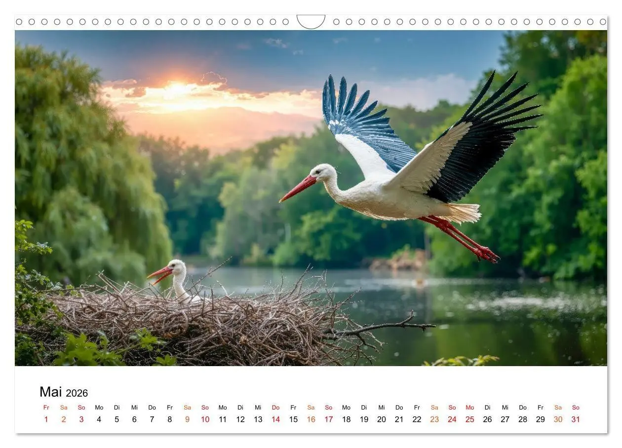 Bild: 9783516663389 | Störche - Zeit für schöne Augenblicke (Wandkalender 2026 DIN A3...