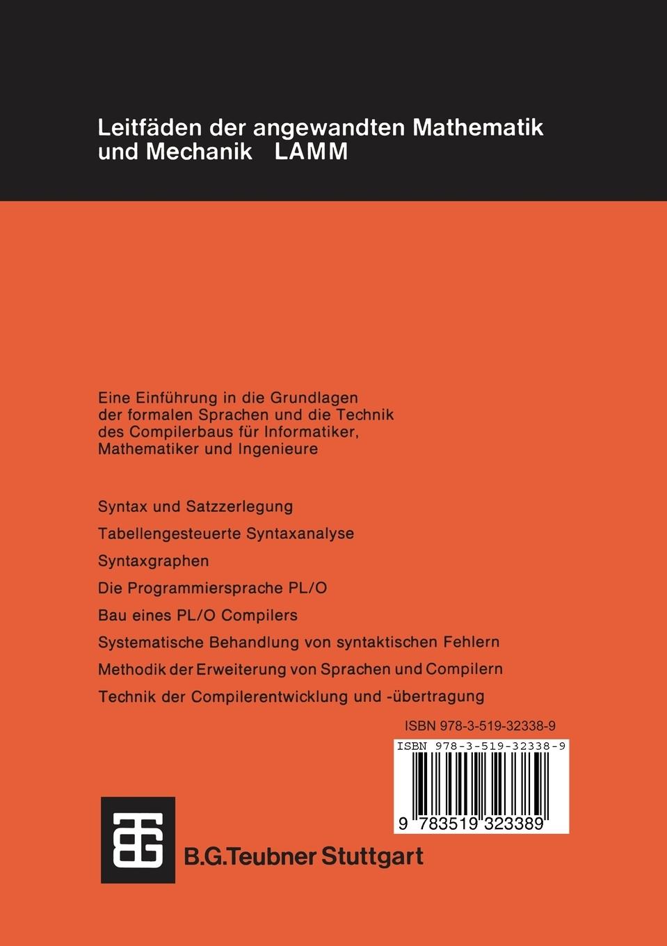 Rückseite: 9783519323389 | Compilerbau | Eine Einführung | Niklaus Wirth | Taschenbuch | 118 S.