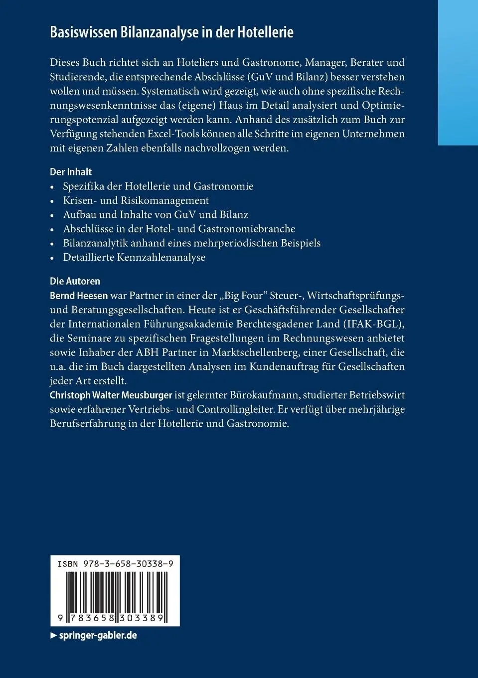 Rückseite: 9783658303389 | Basiswissen Bilanzanalyse in der Hotellerie | Meusburger (u. a.) | xii