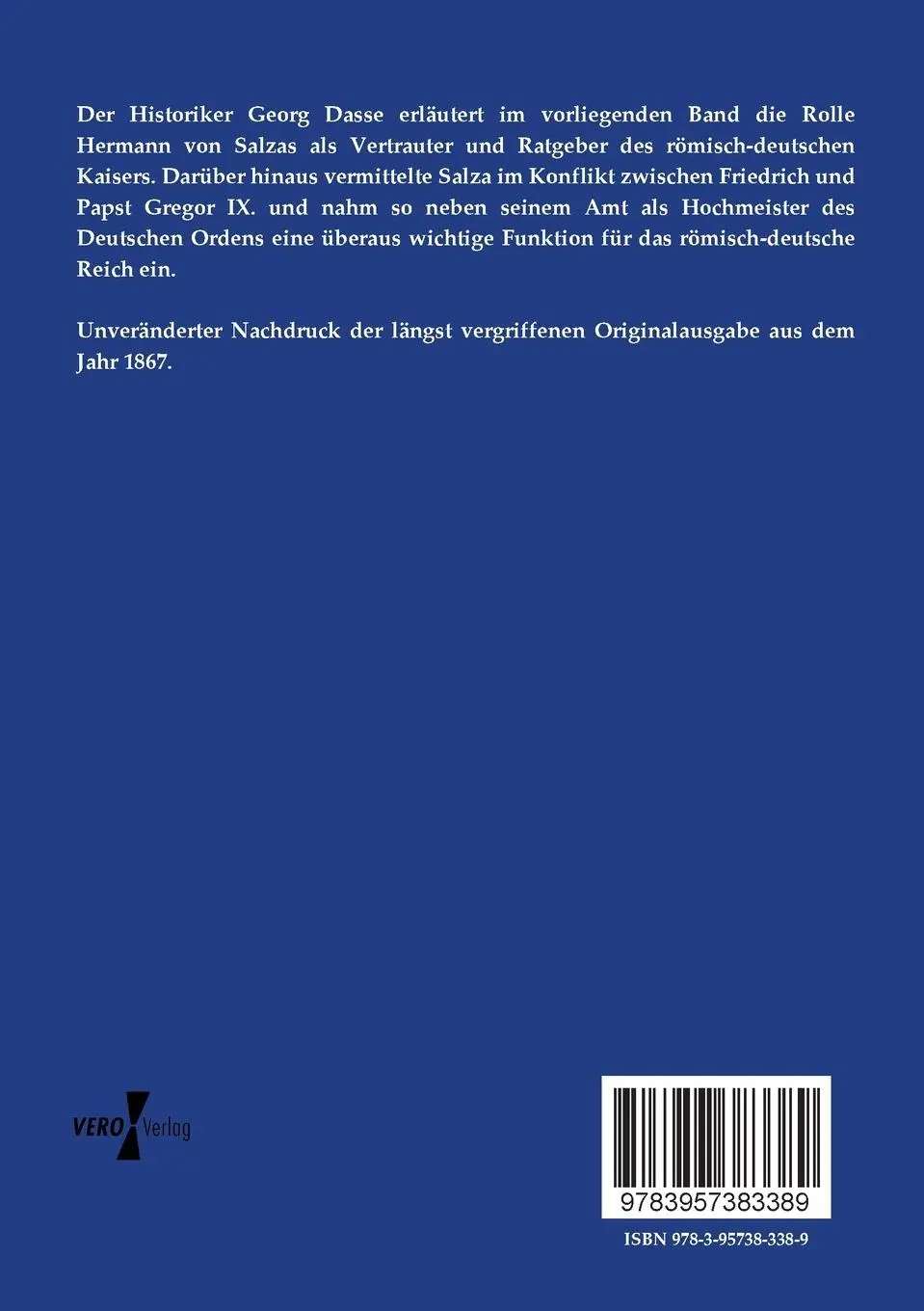 Rückseite: 9783957383389 | Hermann von Salza als Sachwalter und Ratgeber Friedrichs II. | Dasse