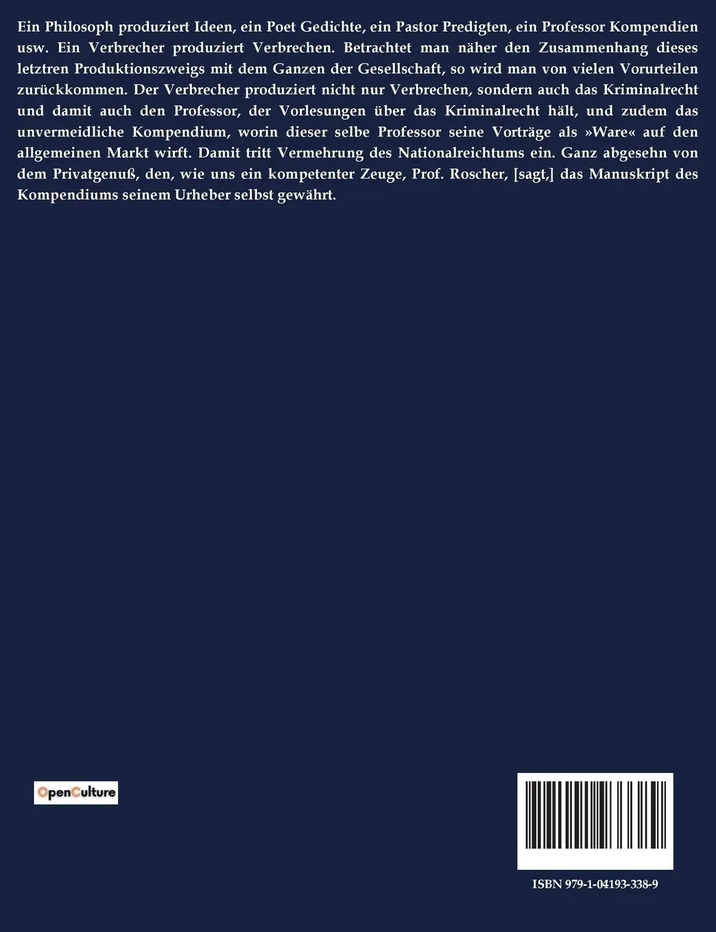 Rückseite: 9791041933389 | Abschweifung über produktive Arbeit | Karl Marx | Taschenbuch | 24 S.