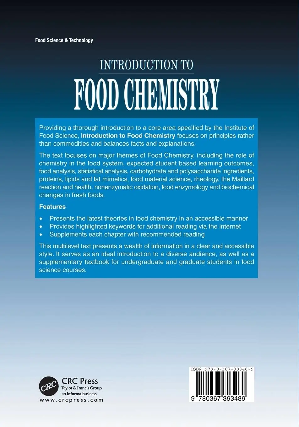 Rückseite: 9780367393489 | Introduction to Food Chemistry | Richard Owusu-Apenten | Taschenbuch