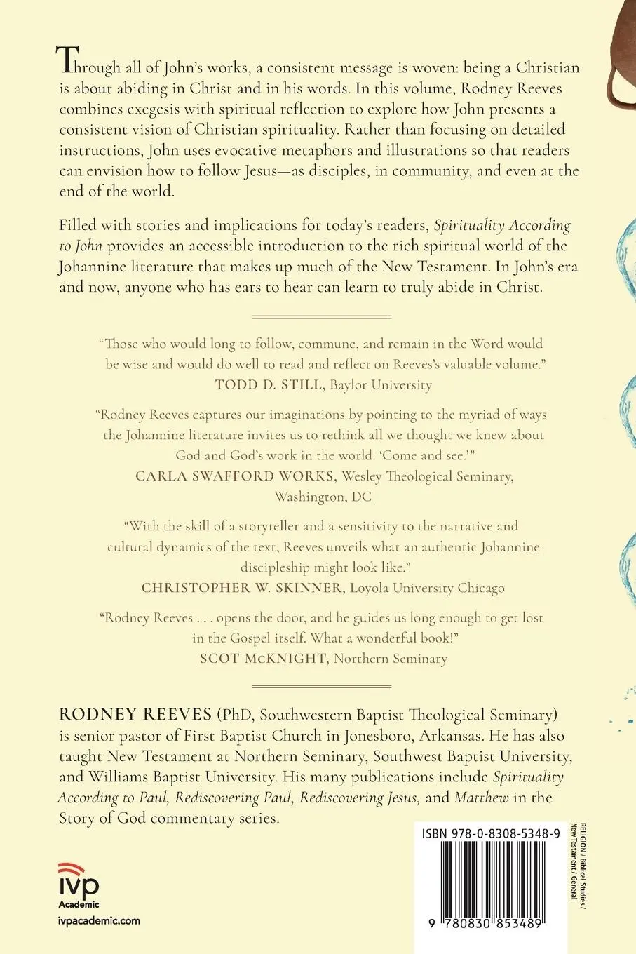 Rückseite: 9780830853489 | Spirituality According to John | Rodney Reeves | Taschenbuch | 2021