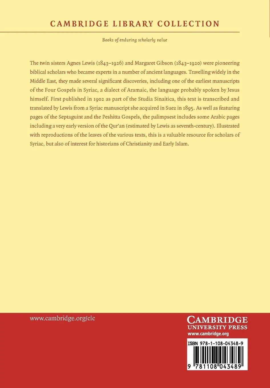 Rückseite: 9781108043489 | Apocrypha Syriaca | Agnes Smith Lewis | Taschenbuch | Englisch | 2012