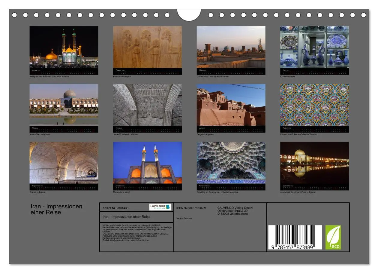 Bild: 9783457873489 | Iran - Impressionen einer Reise (Wandkalender 2026 DIN A4 quer),...