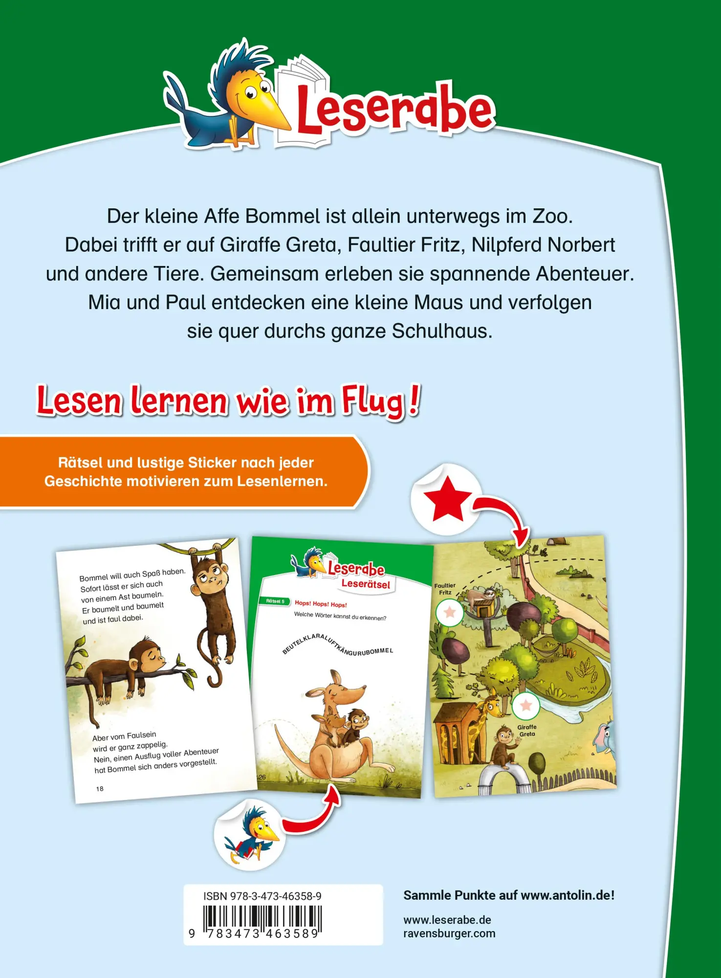 Rückseite: 9783473463589 | Leserabe Sonderausgaben - Lustige Tiergeschichten zum Lesenlernen