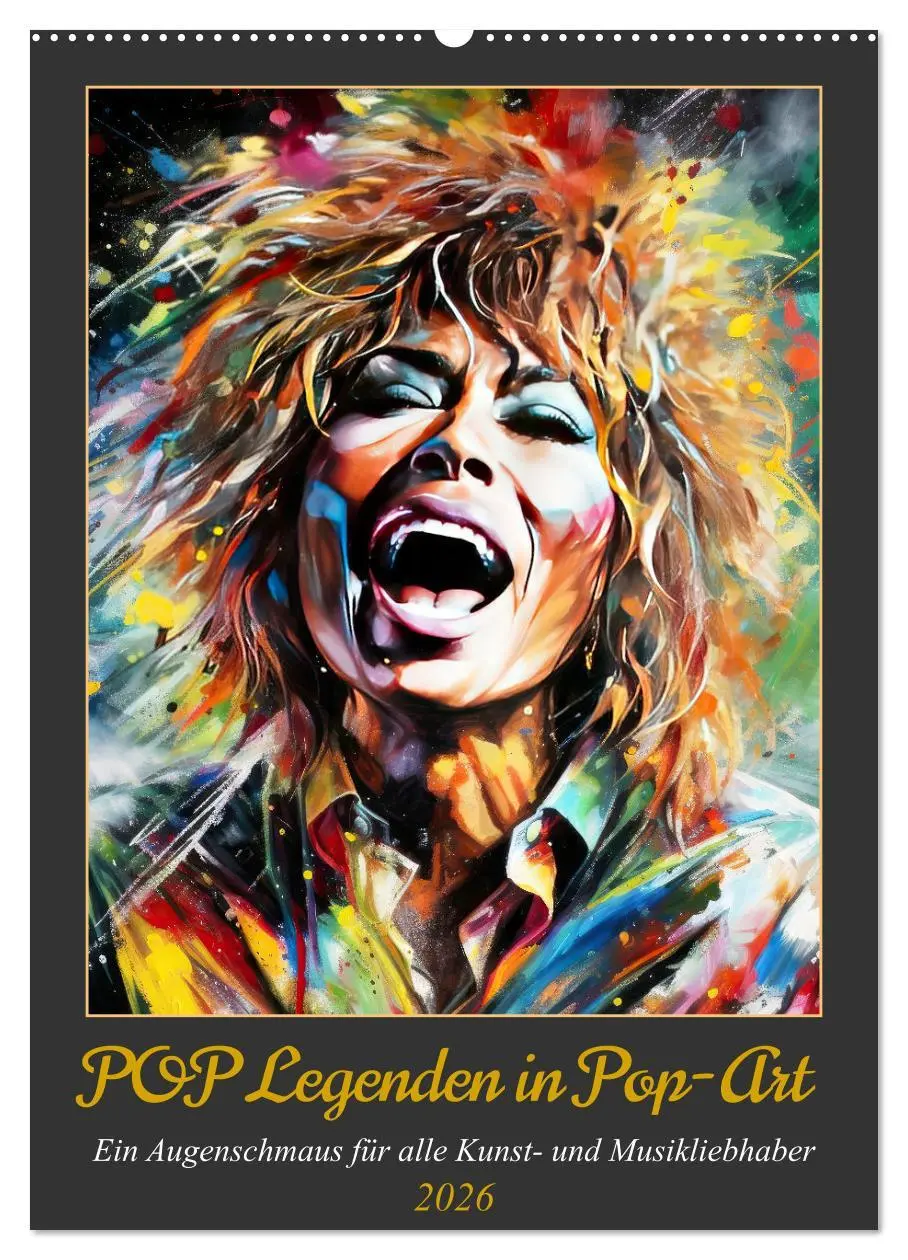 Cover: 9783516263589 | POP Legenden in Pop-Art (Wandkalender 2026 DIN A2 hoch), CALVENDO...