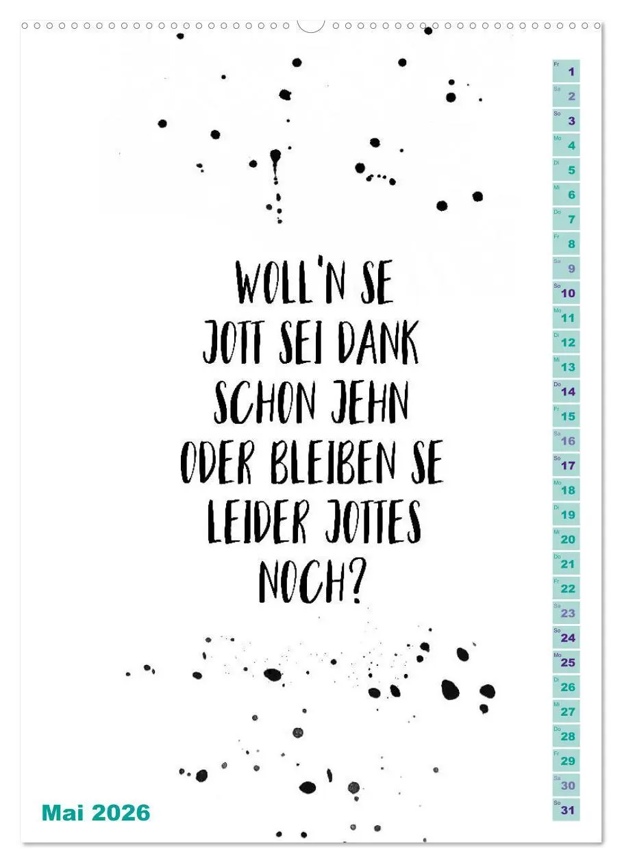 Bild: 9783516403589 | BERLINERISCH Lustige Sprüche (Wandkalender 2026 DIN A2 hoch),...