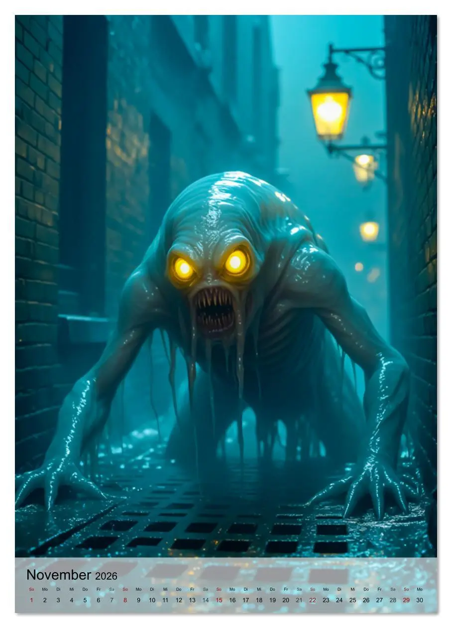 Bild: 9783516643589 | Kreaturen der Dunkelheit - Urbane Horror Mythen (Wandkalender 2026...