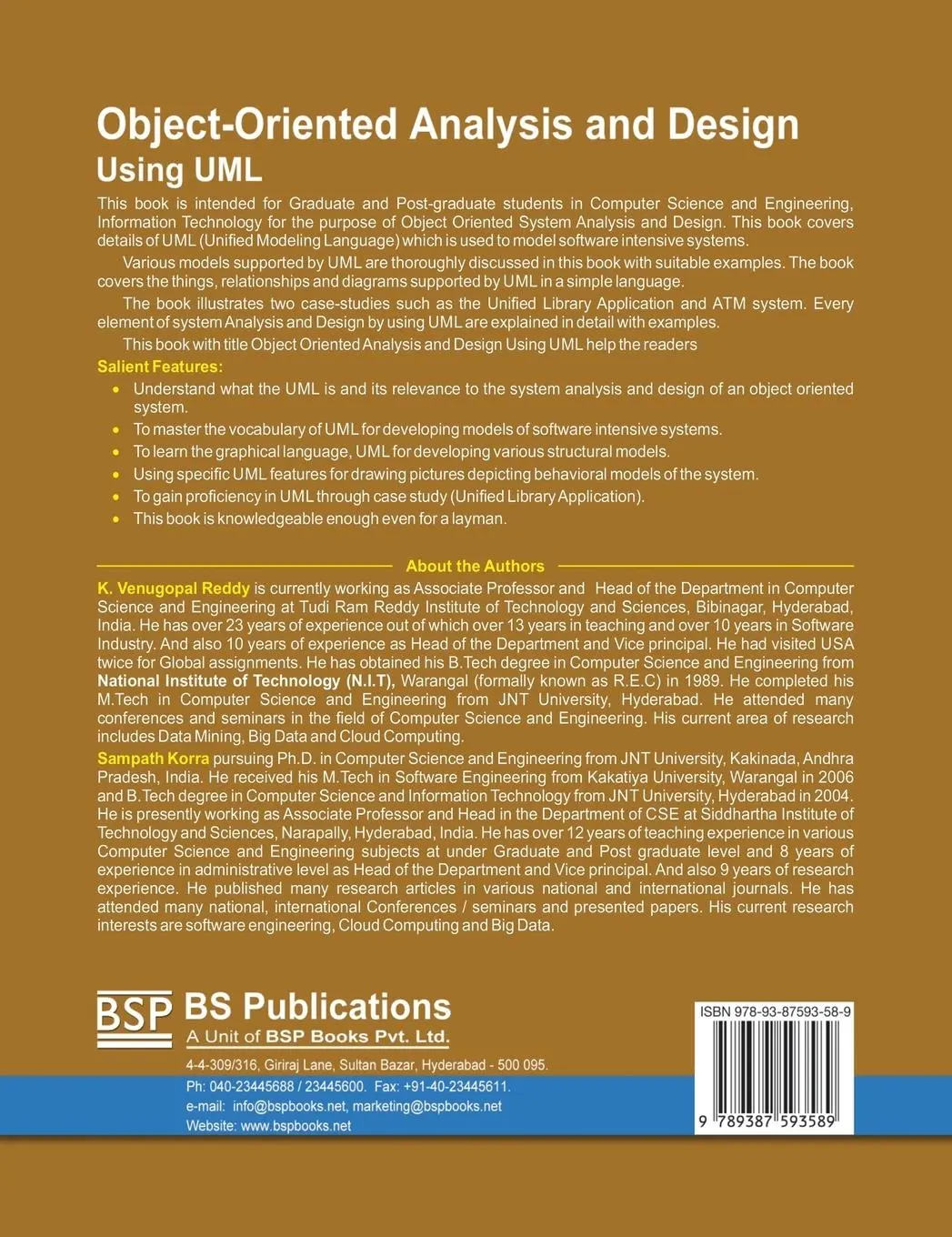 Rückseite: 9789387593589 | Object -Oriented Analysis and Design Using UML | Reddy (u. a.) | Buch