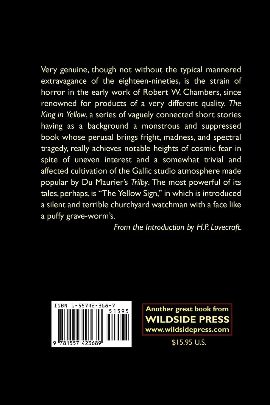 Rückseite: 9781557423689 | The King in Yellow | Robert W. Chambers | Taschenbuch | Englisch