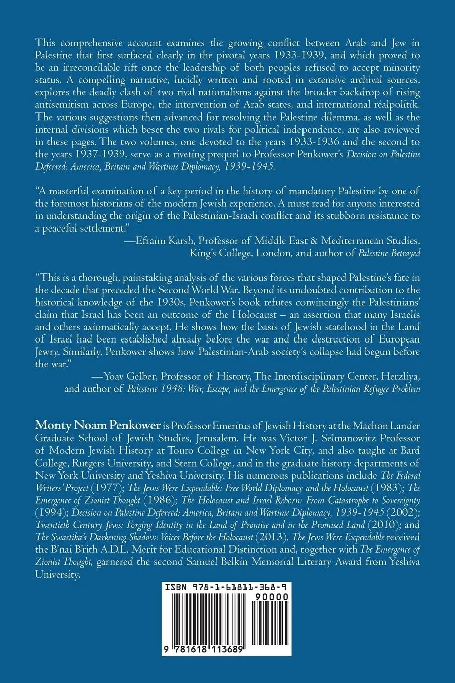 Rückseite: 9781618113689 | Palestine in Turmoil | Monty Penkower | Taschenbuch | Englisch | 2014