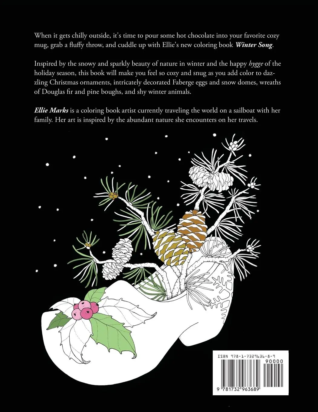 Rückseite: 9781732963689 | Winter Song | Coloring book by Ellie Marks | Ellie Marks | Taschenbuch