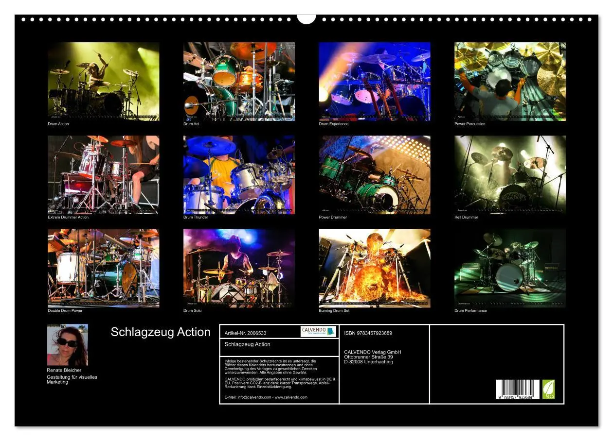Bild: 9783457923689 | Schlagzeug Action (Wandkalender 2026 DIN A2 quer), CALVENDO...