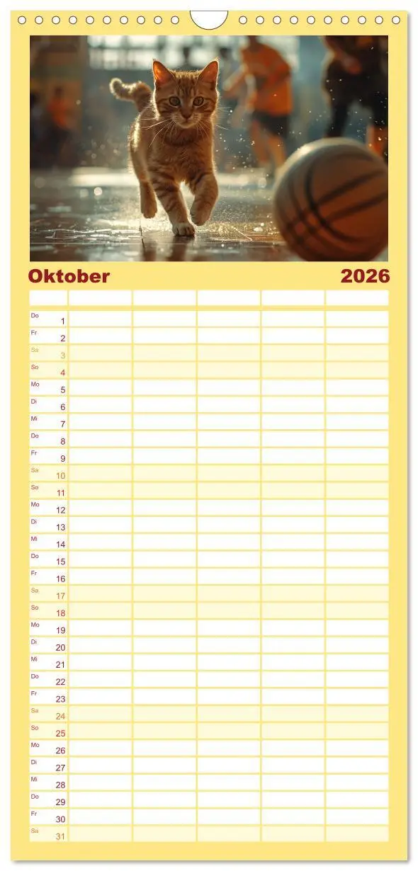 Bild: 9783516493689 | Familienplaner 2026 - Tierische Balljunkies mit 5 Spalten...