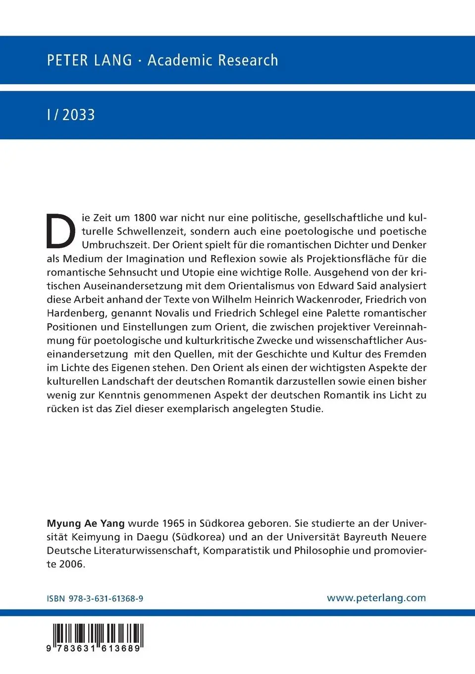 Rückseite: 9783631613689 | Idealbilder - Zerrbilder | Myung Ae Yang | Taschenbuch | Deutsch