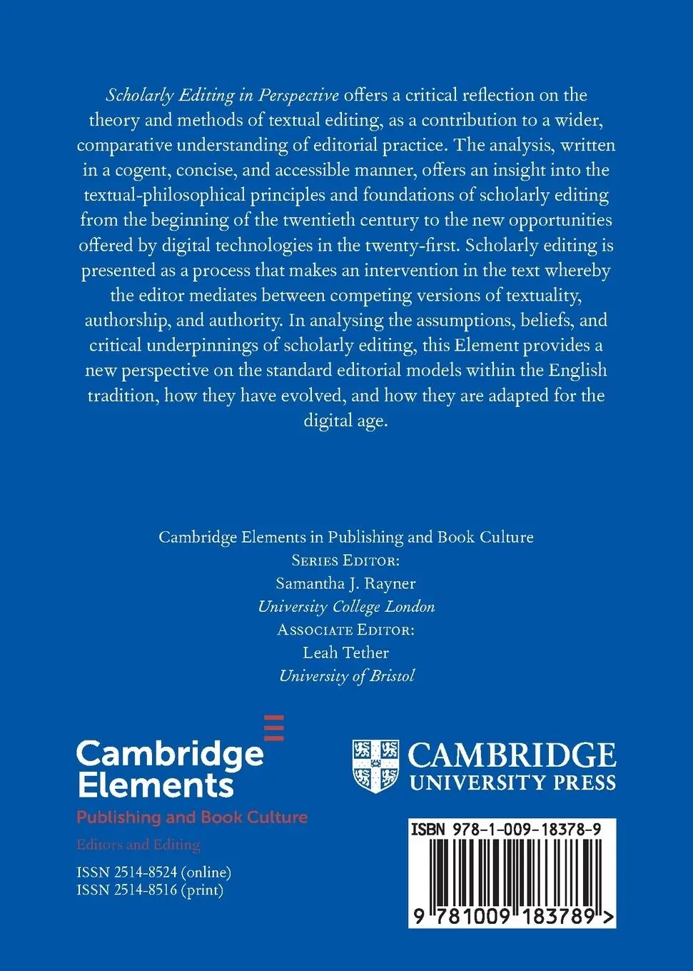 Rückseite: 9781009183789 | Scholarly Editing in Perspective | Wim van Mierlo | Taschenbuch | 2025