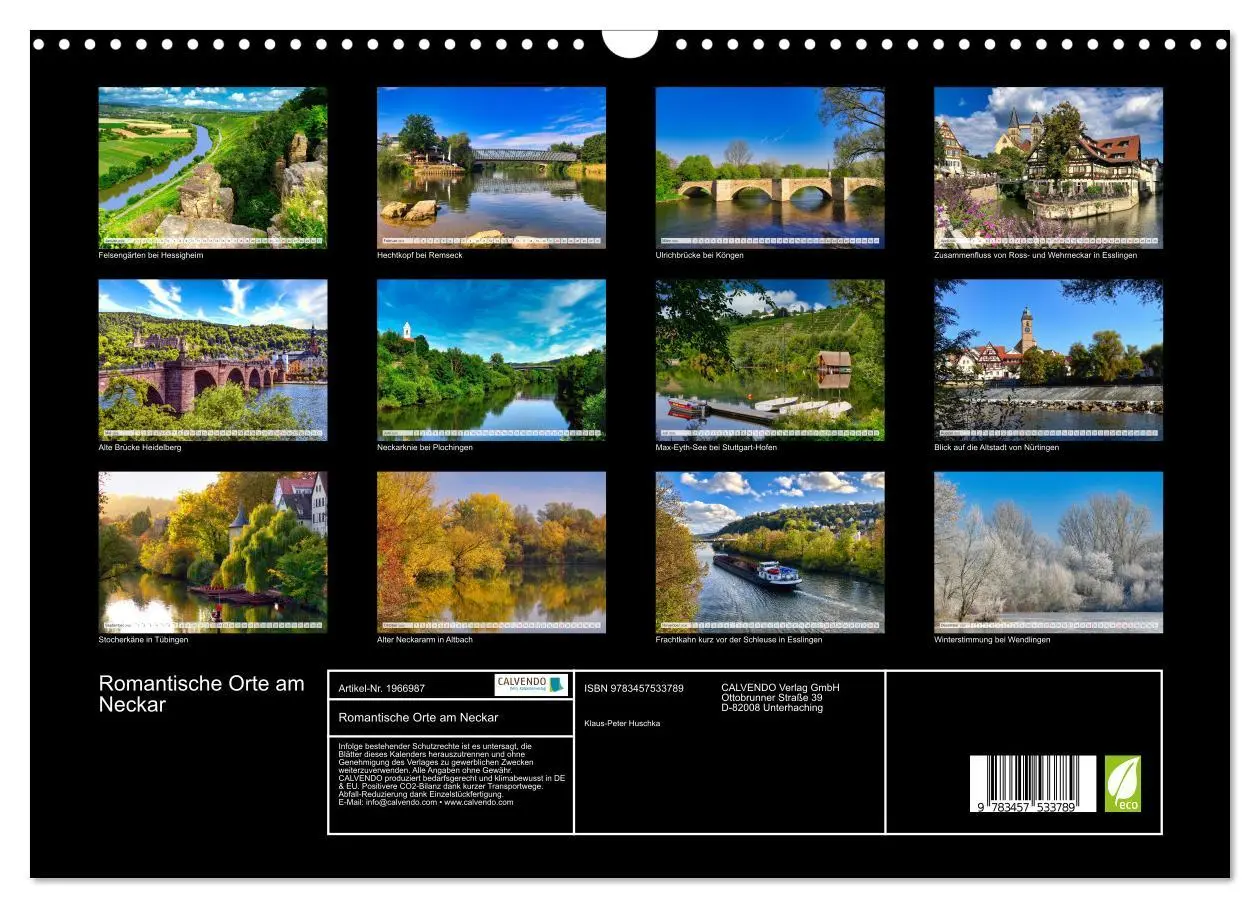 Bild: 9783457533789 | Romantische Orte am Neckar (Wandkalender 2026 DIN A3 quer),...