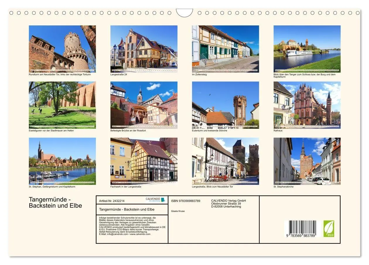 Bild: 9783569883789 | Tangermünde - Backstein und Elbe (Wandkalender 2027 DIN A3 quer),...