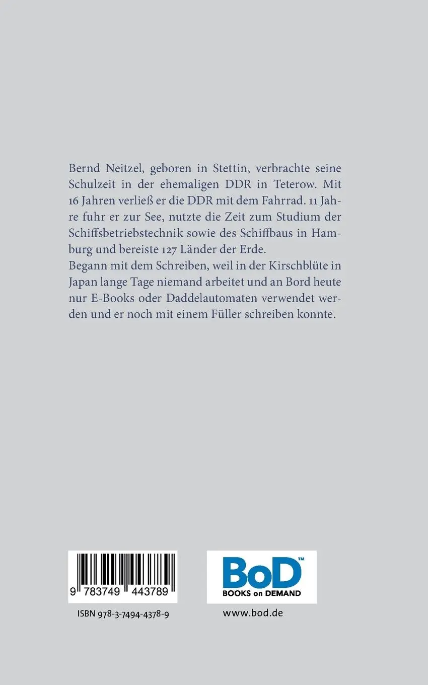 Rückseite: 9783749443789 | Gegen die Wand | Ein Reederleben in der Krise | Bernd Neitzel | Buch