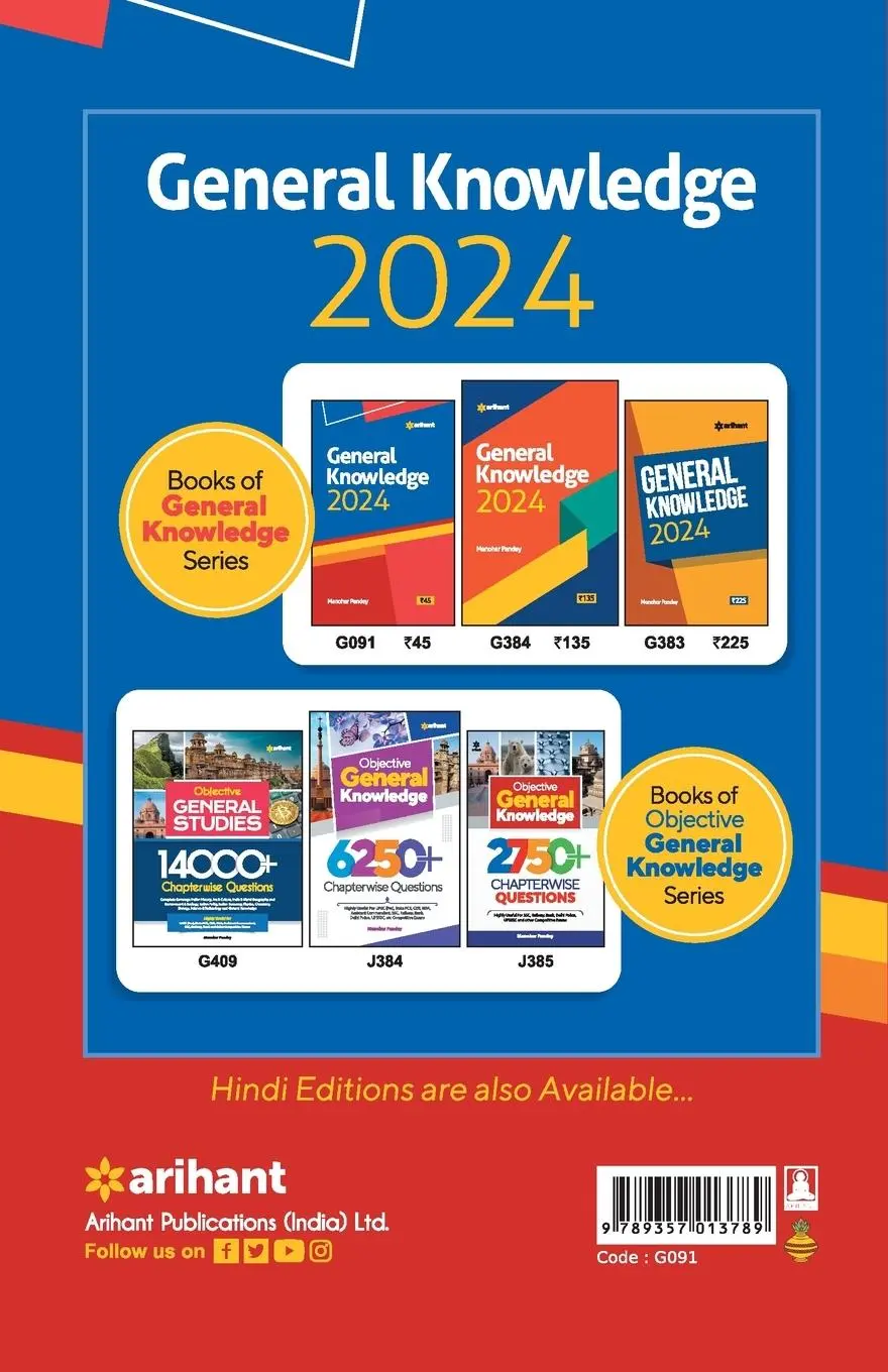 Rückseite: 9789357013789 | General Knowledge 2024 | Manohar Pandey | Taschenbuch | Englisch