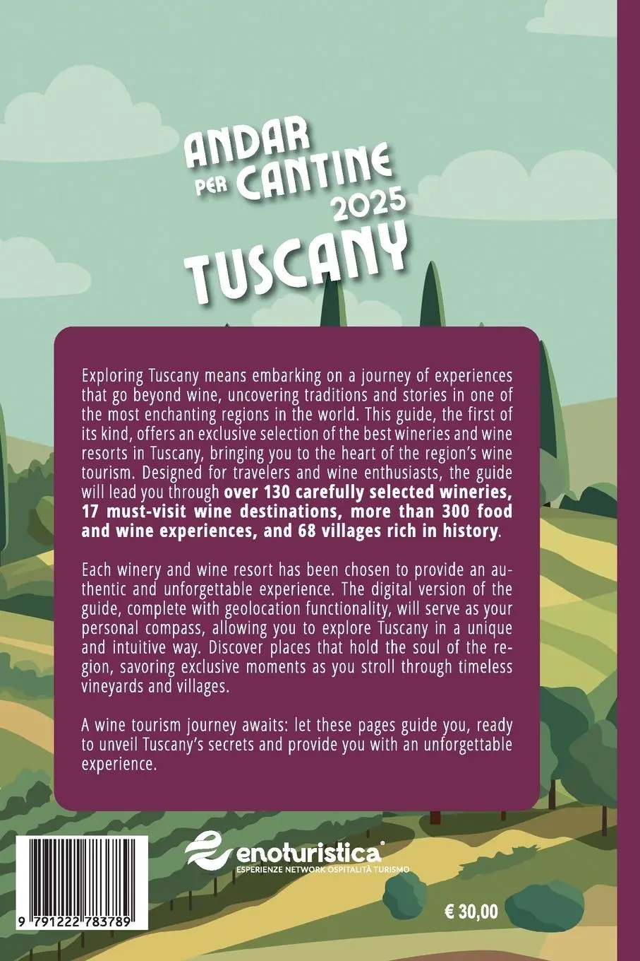 Rückseite: 9791222783789 | Andar per Cantine 2025 - Tuscany. The guide to wine tourism | Buch