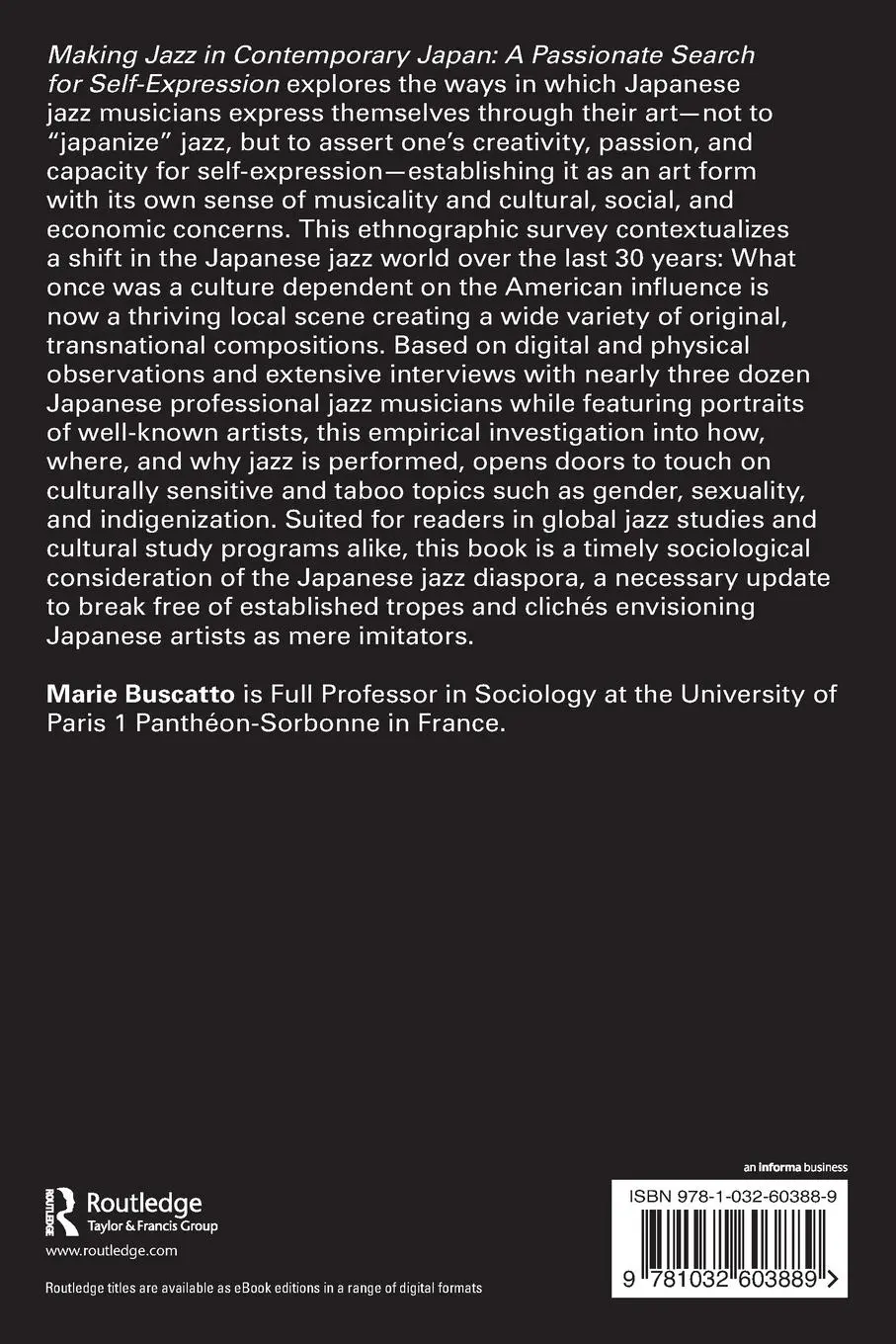 Rückseite: 9781032603889 | Making Jazz in Contemporary Japan | Marie Buscatto | Taschenbuch