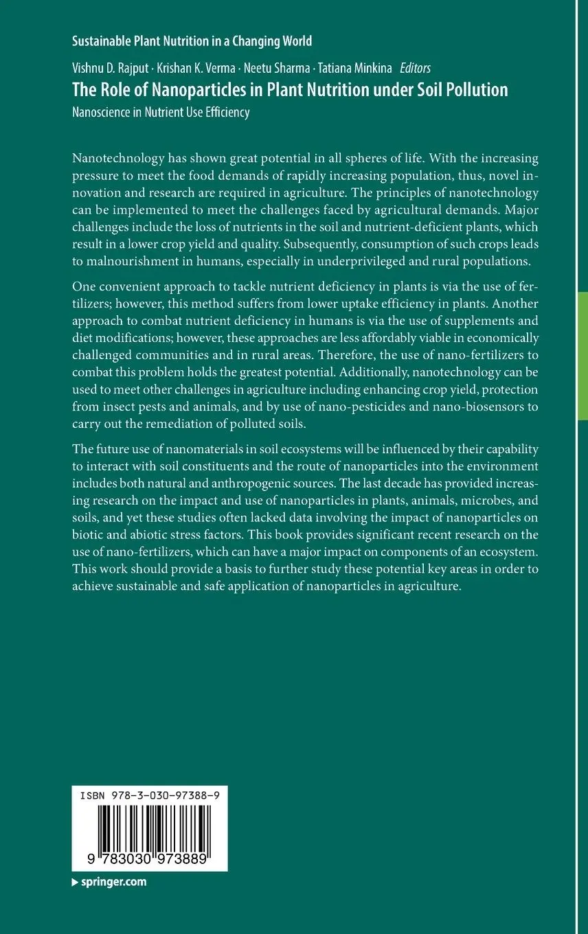 Rückseite: 9783030973889 | The Role of Nanoparticles in Plant Nutrition under Soil Pollution | xi