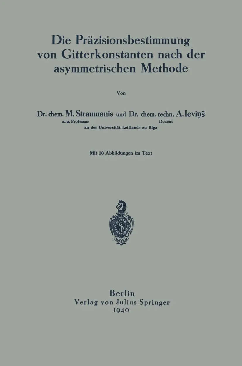 Cover: 9783642893889 | Die Präzisionsbestimmung von Gitterkonstanten nach der...