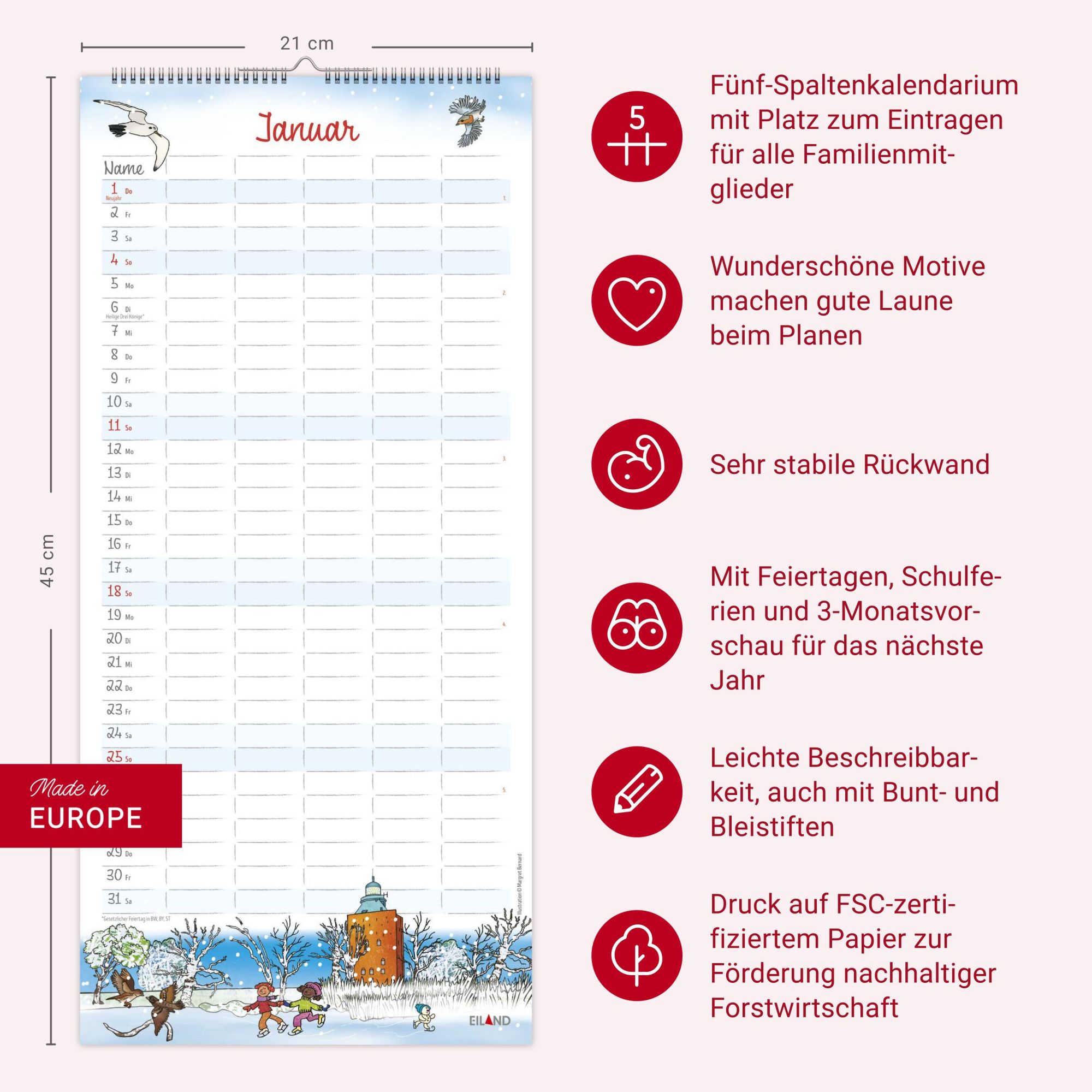 Bild: 9783964023889 | Der Hamburger Familienplaner 2026 - Margret Bernard | Margret Bernard