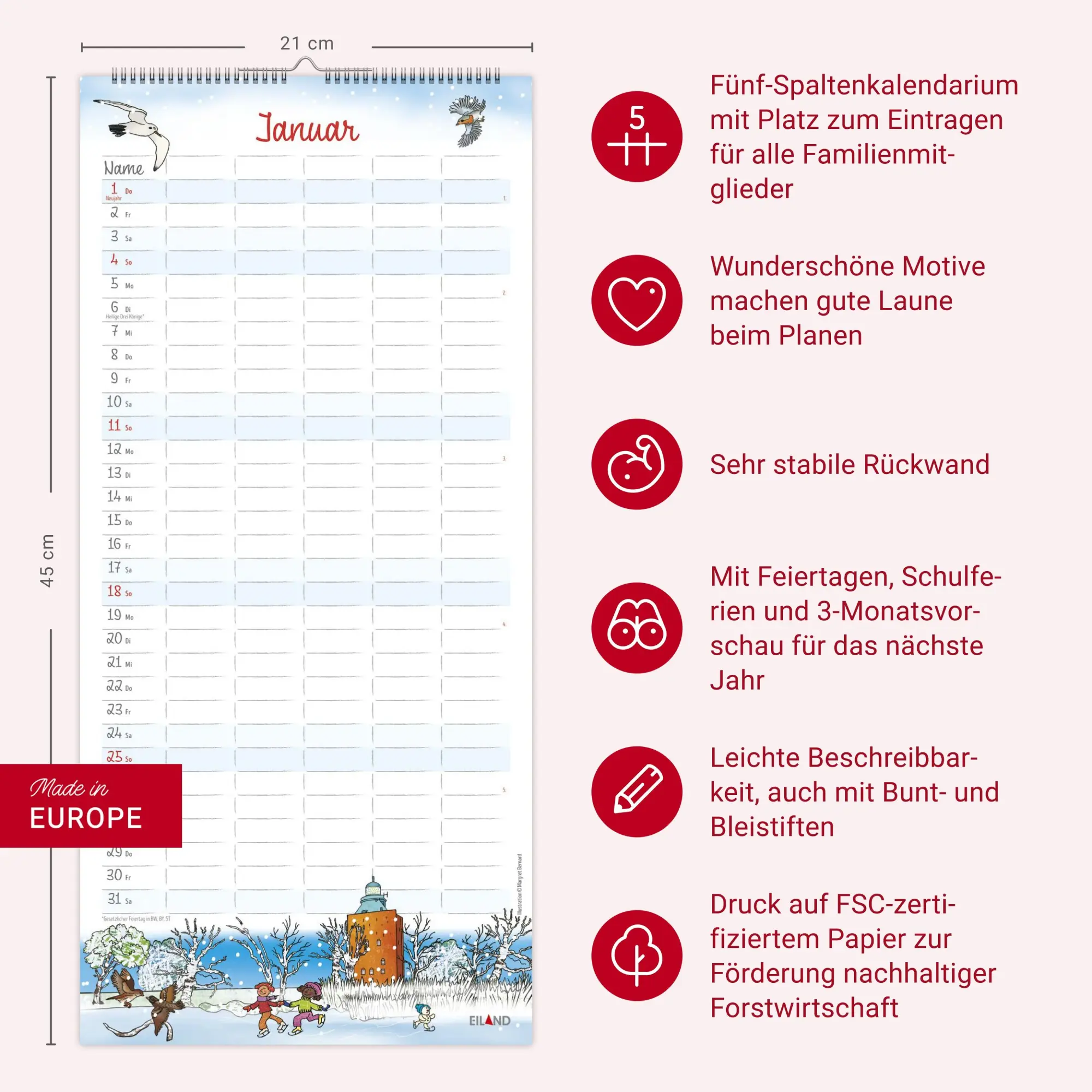 Bild: 9783964023889 | Der Hamburger Familienplaner 2026 - Margret Bernard | Margret Bernard