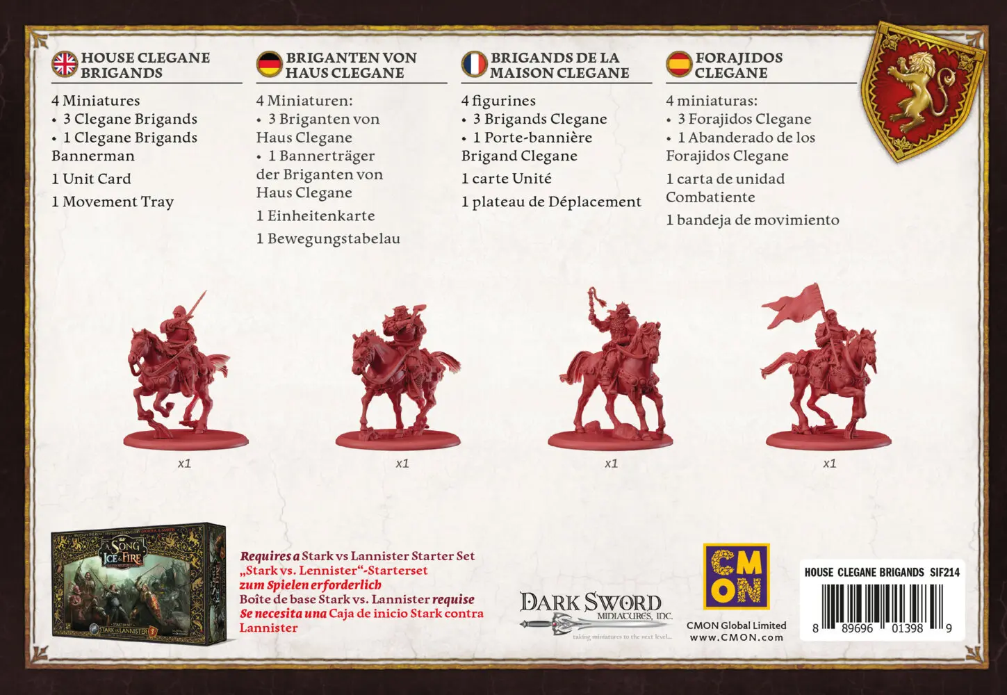 Bild: 889696013989 | Song of Ice &amp; Fire - House Clegane Brigands (Spiel) | Lang (u. a.)
