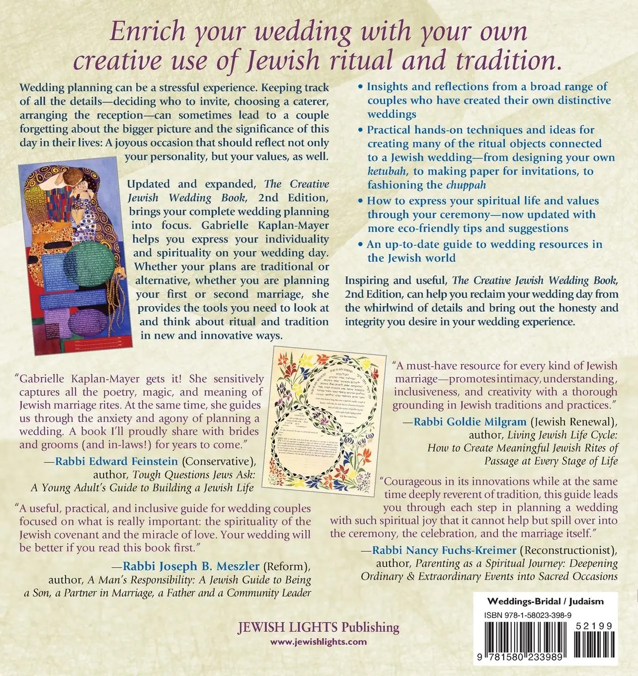 Rückseite: 9781580233989 | The Creative Jewish Wedding Book (2nd Edition) | Kaplan-Mayer | Buch