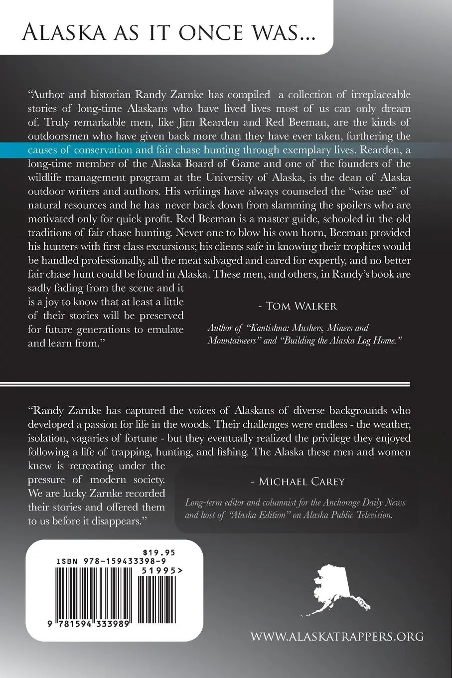 Rückseite: 9781594333989 | Alaska Tracks | Randall Zarnke | Taschenbuch | Englisch | 2013