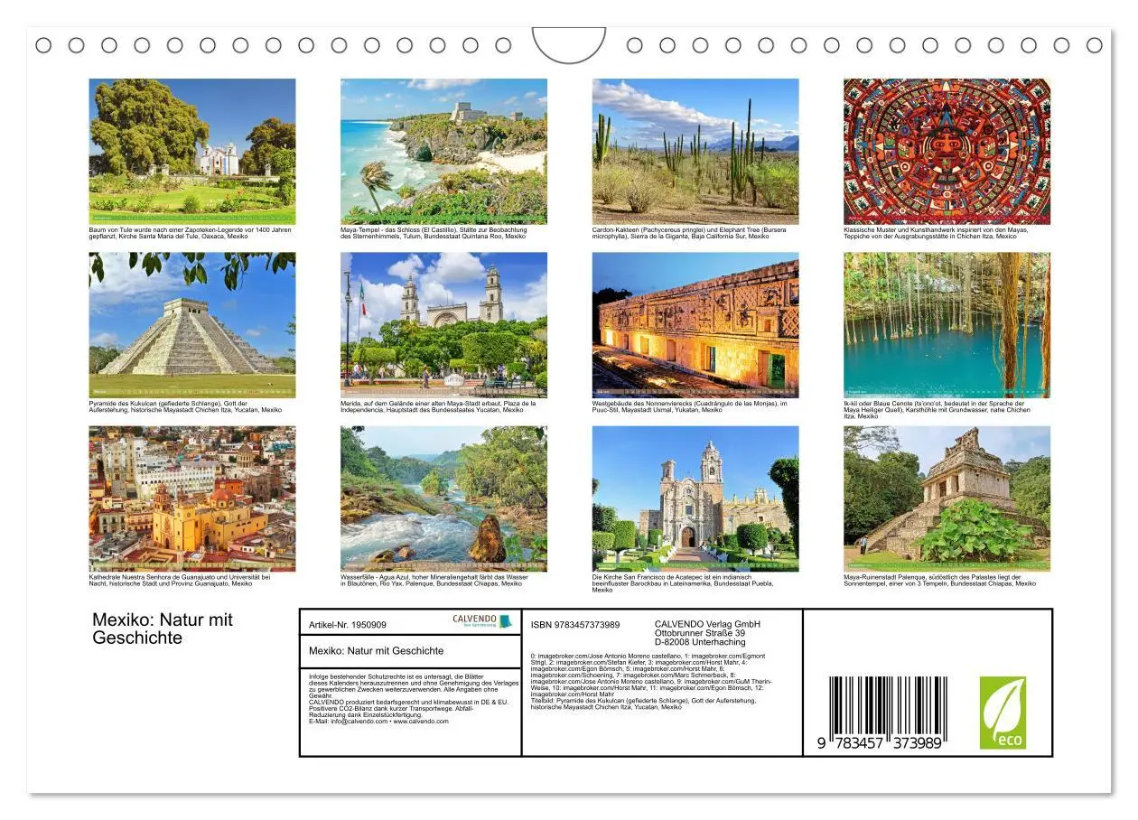 Bild: 9783457373989 | Mexiko: Natur mit Geschichte (Wandkalender 2026 DIN A4 quer),...