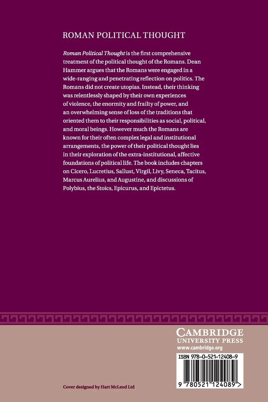Rückseite: 9780521124089 | Roman Political Thought | Dean Hammer | Taschenbuch | Englisch | 2018