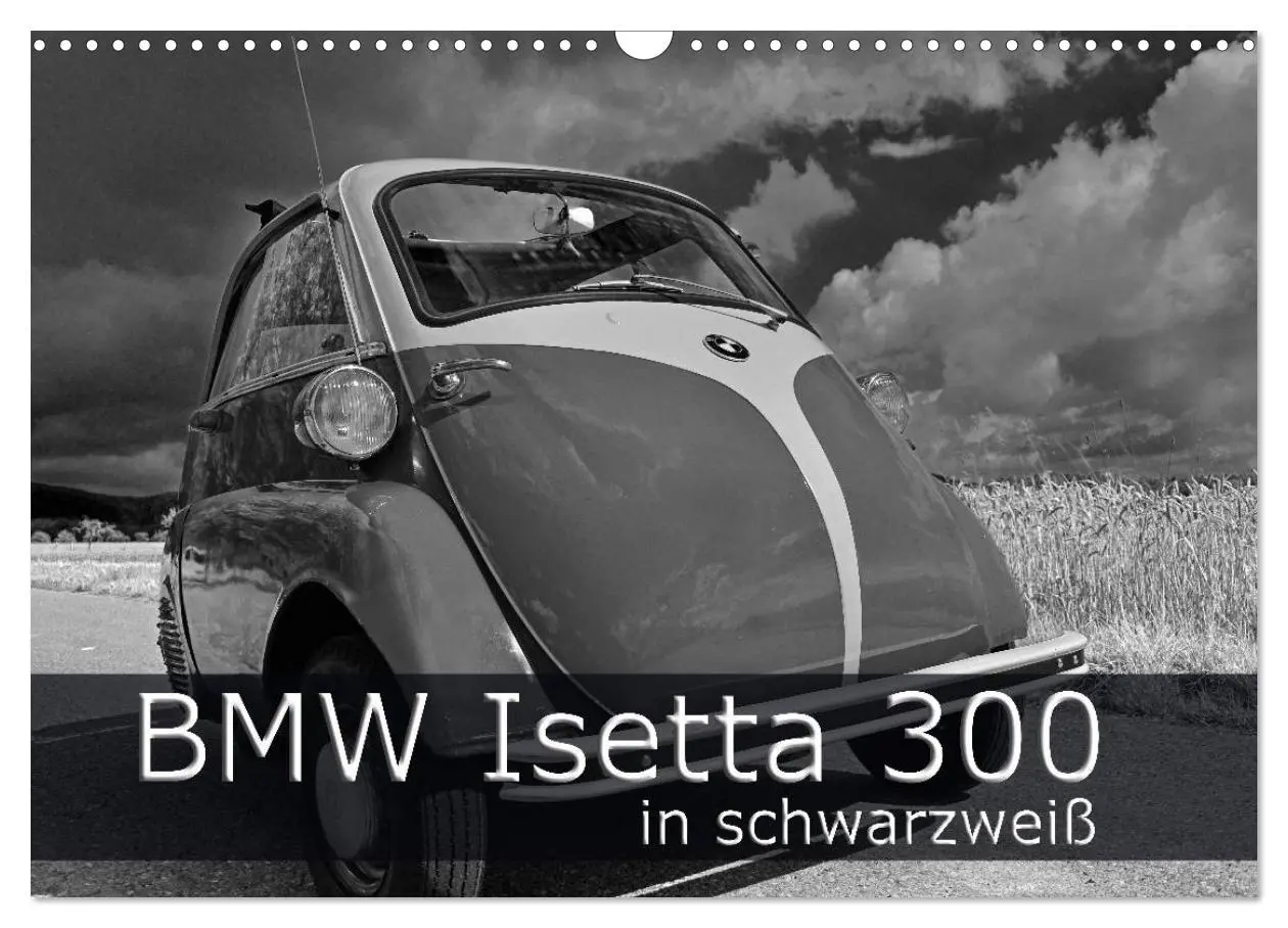 Cover: 9783516044089 | BMW Isetta 300 in schwarzweiß (Wandkalender 2026 DIN A3 quer),...