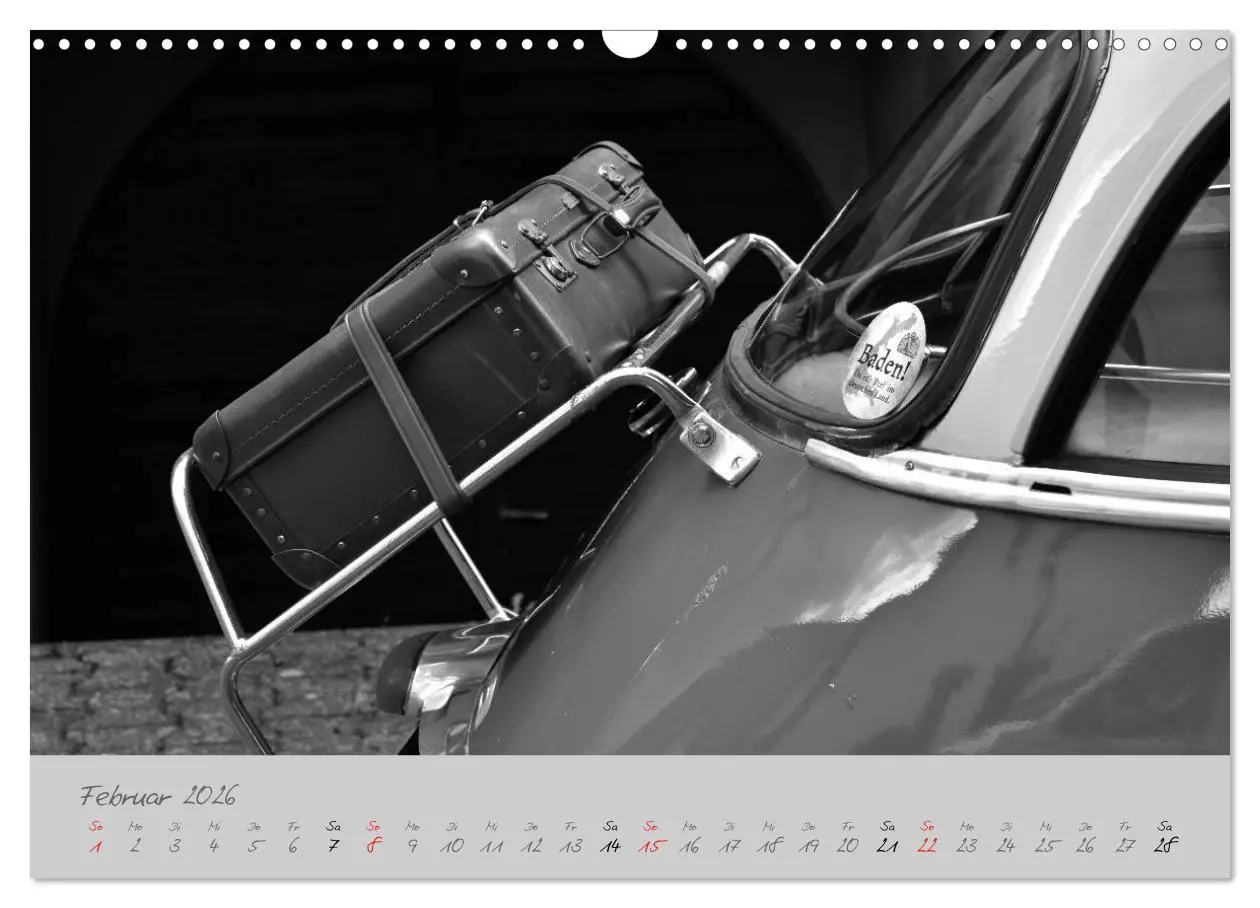 Bild: 9783516044089 | BMW Isetta 300 in schwarzweiß (Wandkalender 2026 DIN A3 quer),...