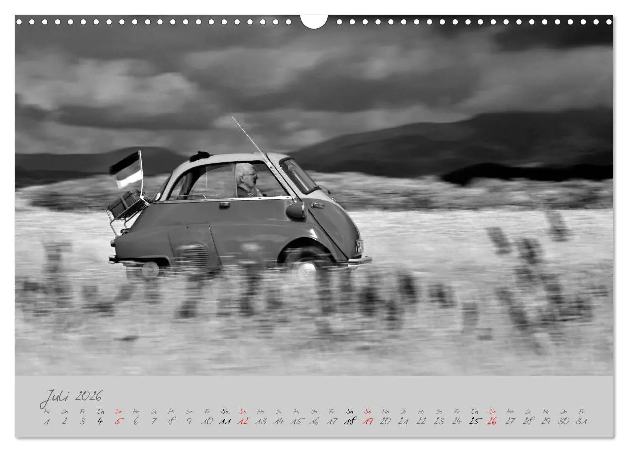 Bild: 9783516044089 | BMW Isetta 300 in schwarzweiß (Wandkalender 2026 DIN A3 quer),...