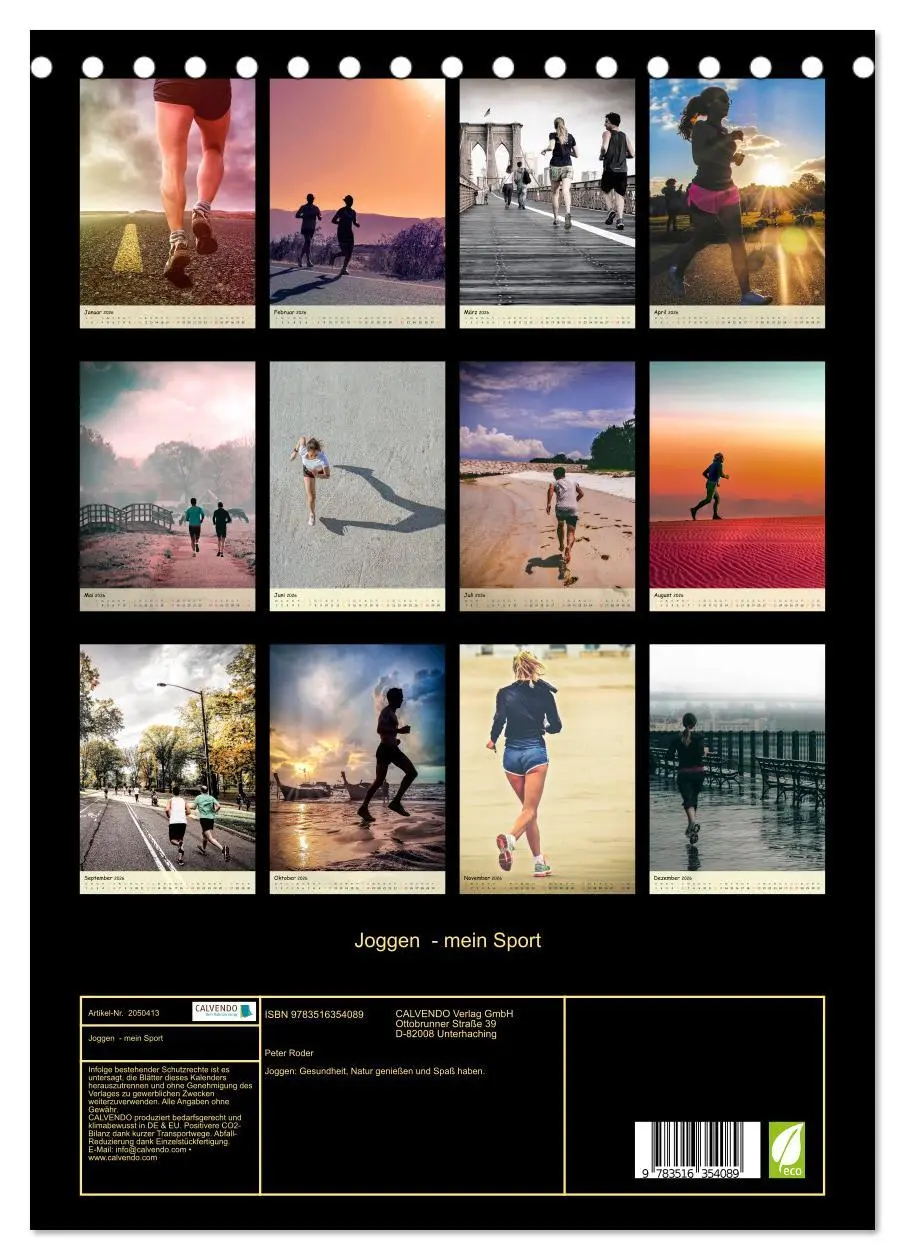 Bild: 9783516354089 | Joggen - mein Sport (Tischkalender 2026 DIN A5 hoch), CALVENDO...