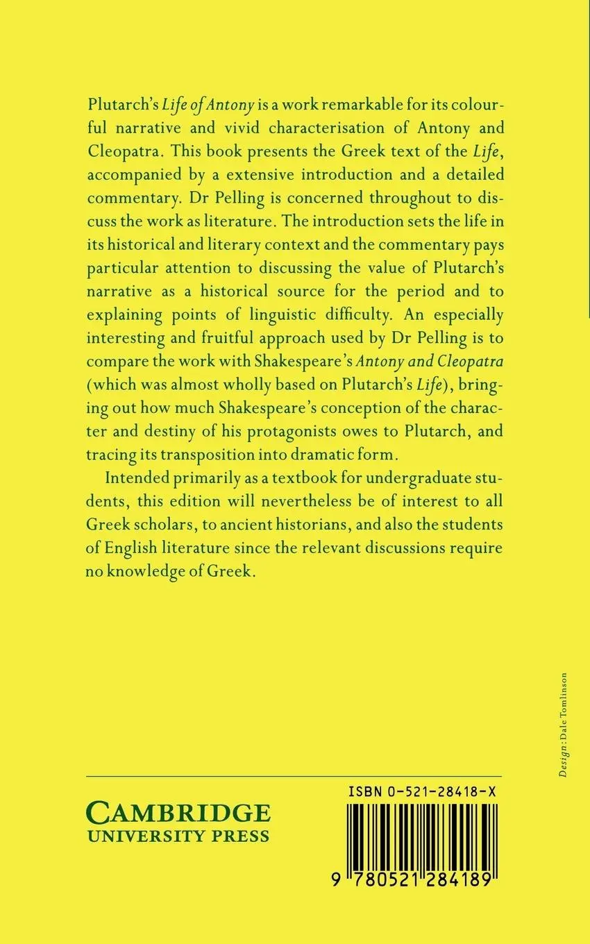 Rückseite: 9780521284189 | Plutarch | Life of Antony | Plutarch | Taschenbuch | Englisch | 2005