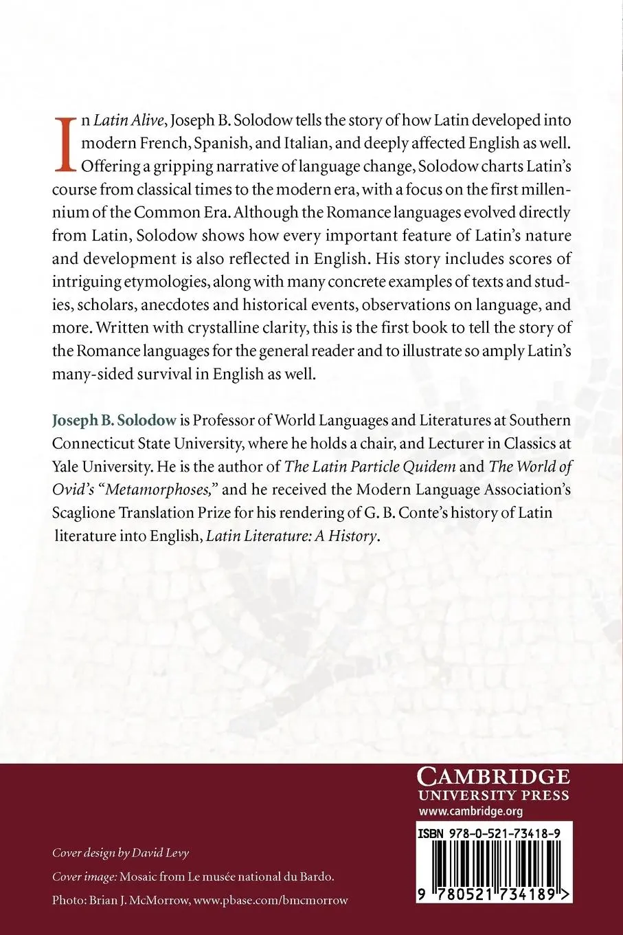Rückseite: 9780521734189 | Latin Alive | Joseph B. Solodow | Taschenbuch | Englisch | 2010
