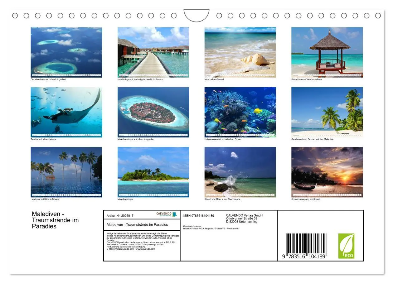 Bild: 9783516104189 | Malediven - Traumstrände im Paradies (Wandkalender 2026 DIN A4...